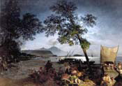 moonlit scene of the bay of naples